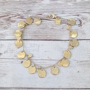 Nine West Bracelet Gold Tone Circle Design Charm Dangle - Fair Condition